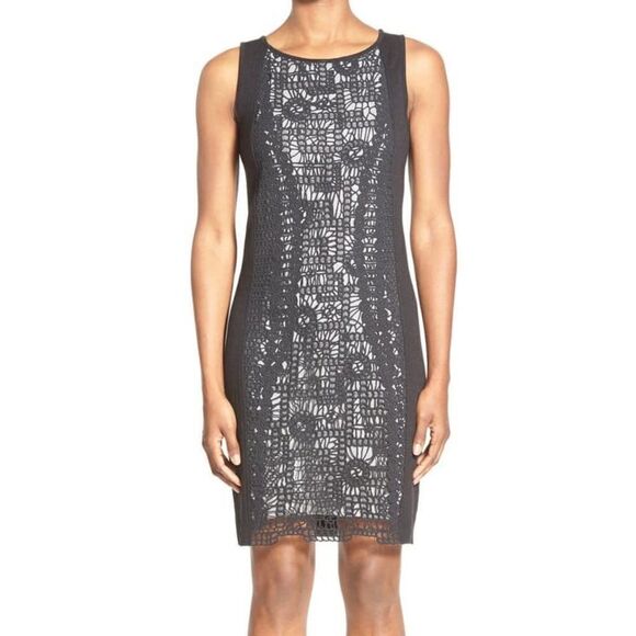 NEW ✨ Layered Lace Knit Sleeveless Sheath - Picture 2 of 8